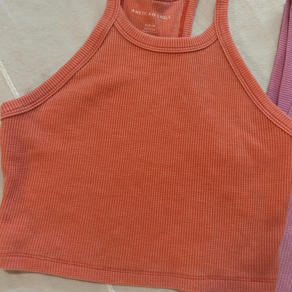EUC American Eagle and Hollister bundle of cropped waffle and ribbed tanks - Picture 5 of 5